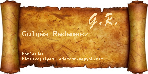 Gulyás Radamesz névjegykártya